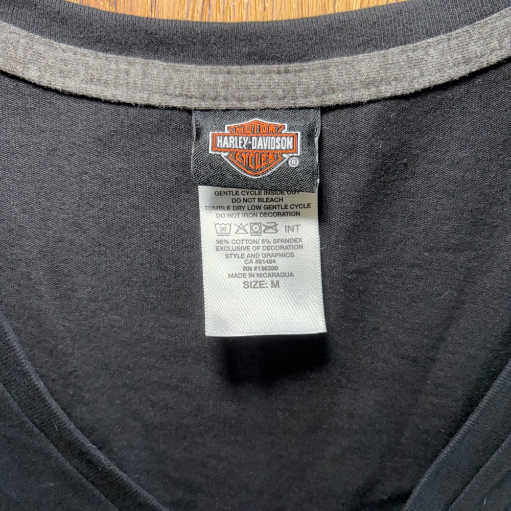 Harley Davidson Black Mad River Sandusky Ohio Moon Graphic T-Shirt Womens M - Picture 7 of 9